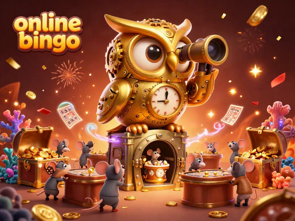 Engage in online bingo with vibrant visuals showcasing various bingo elements and characters.