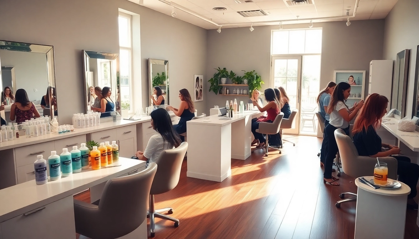Hair salon San Diego showcasing vibrant styles and professional services in a bright, elegant setting.