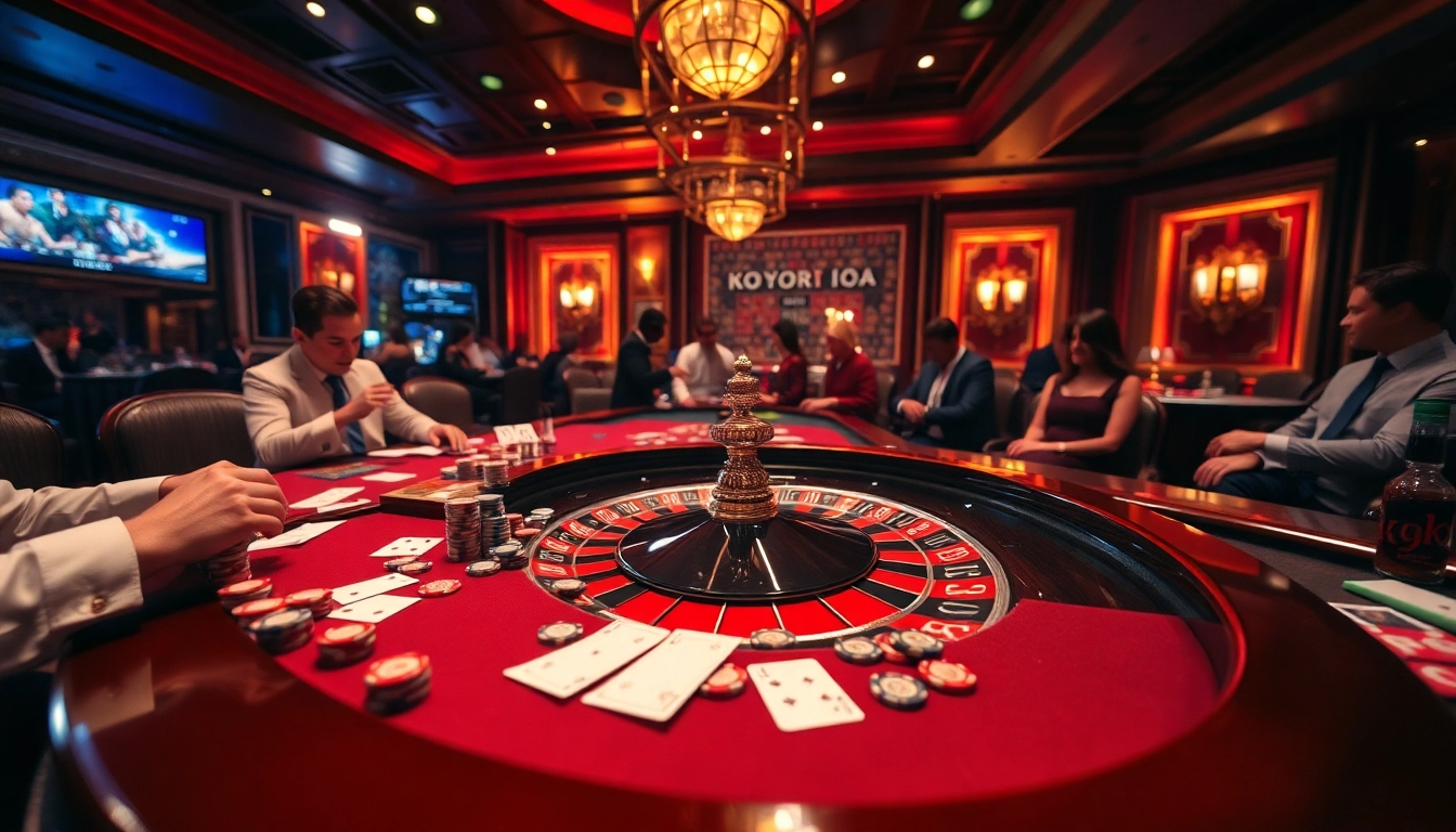 K9k9 gaming excitement at a vibrant casino table with chips and cards