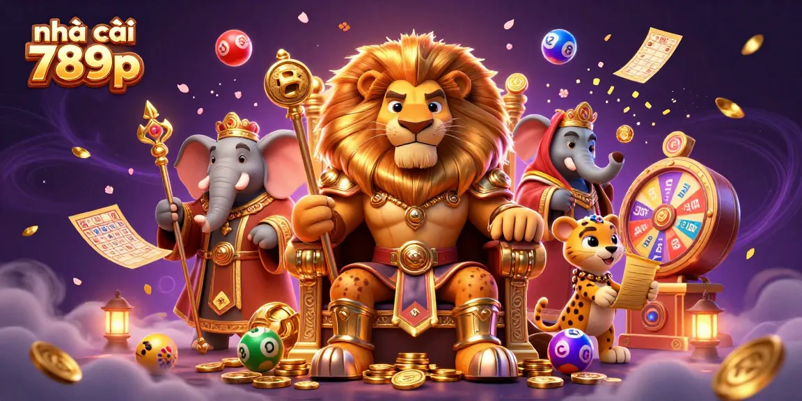 Engage with the vibrant world of nhà cái 789p, featuring a lion king and casino elements.