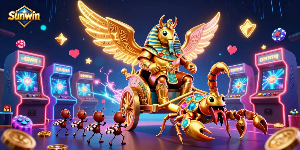 Engage in thrilling gaming action at Sunwin with vibrant characters and neon elements!