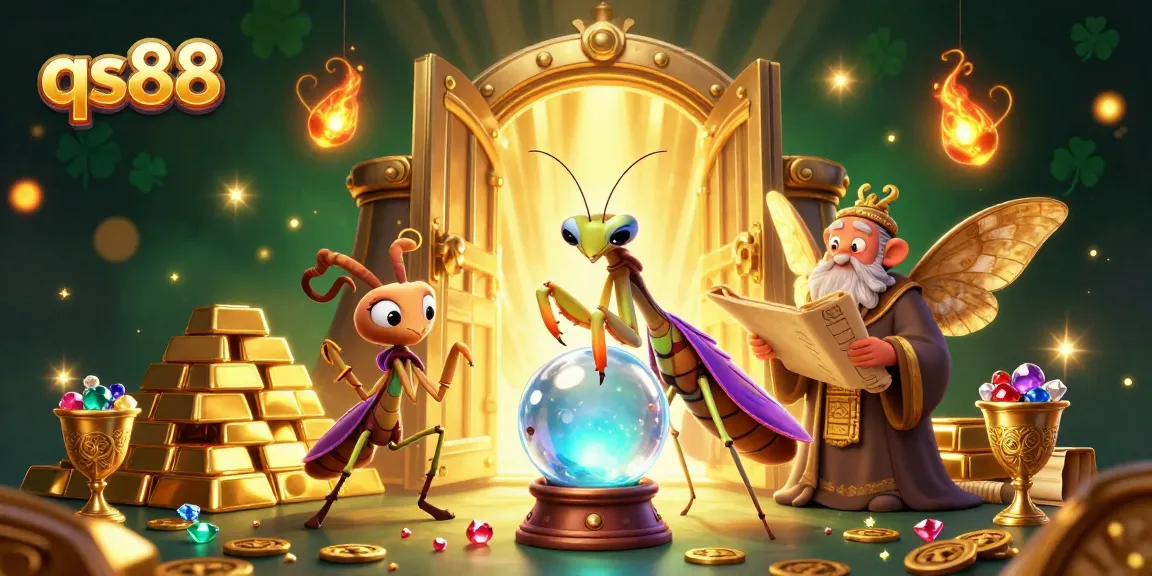 Engage with qs88's thrilling casino scene featuring a fortune teller and gemstones.